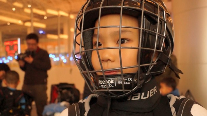 Junior Chinese ice hockey player