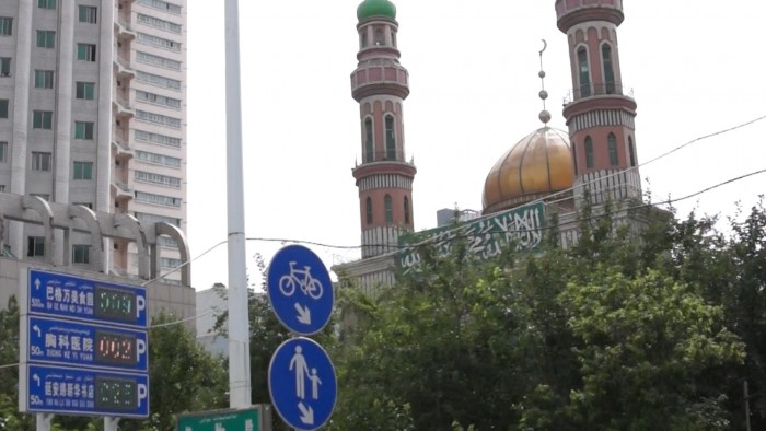 Driving through central Urumqi